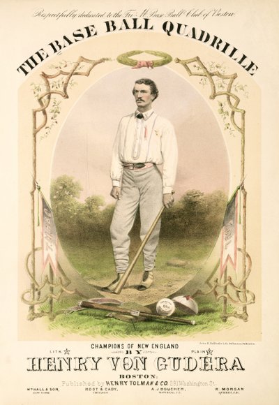 Copertina dello spartito per The Base Ball Quadrille scritto da Henry von Gudera e pubblicato da Henry Tolman & Co. da American School