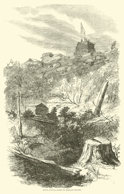 Stazione di segnalazione, cima di Maryland Heights, settembre 1862 da American School