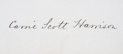 Firma di Caroline Lavinia Scott Harrison da American School