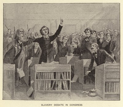 Dibattito sulla schiavitù al Congresso (litografia) da American School