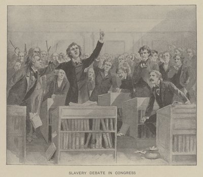 Dibattito sulla schiavitù al Congresso (litografia) da American School