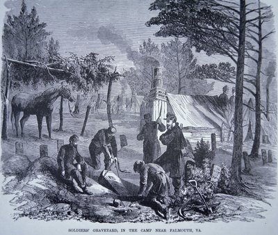 Cimitero dei soldati nel campo vicino a Falmouth, Virginia da American School