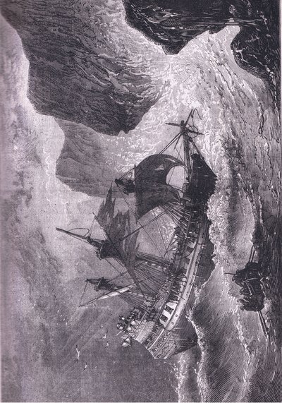 Somers fa arenare la sua nave, illustrazione da 