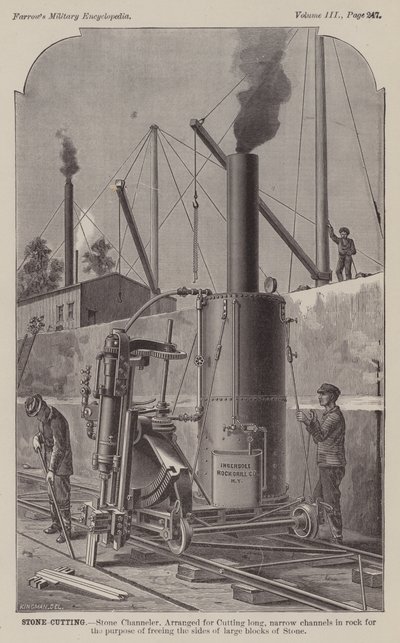 Taglio della pietra, canale di pietra da American School