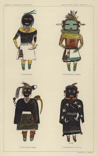 Tcakwaina, Tcakwaina Taamu, Tcakwaina Mana, Tcakwaina Yuadta (litografia a colori) da American School