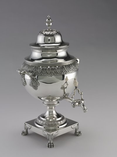 Urna da tè, fabbricata da Harvey Lewis, 1811-25 da American School