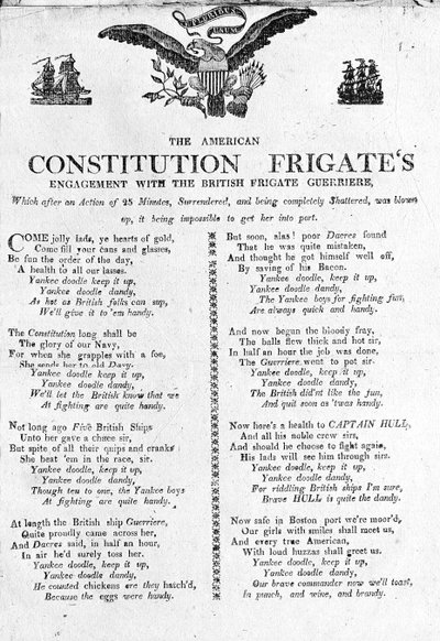 Il combattimento della fregata americana Constitution con la fregata britannica Guerriere da American School