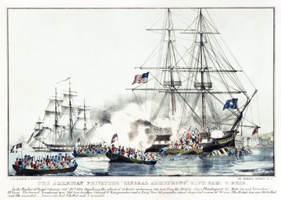 Il corsaro americano "General Armstrong" Cap. Sam C. Reid (litografia a colori) da American School