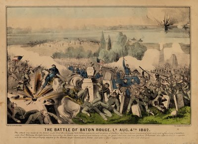 La battaglia di Baton Rouge, La. 4 agosto 1862, pub. da Currier & Ives, c.1862 da American School