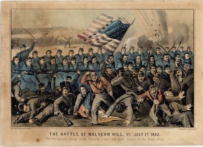 La battaglia di Malvern Hill, Va., 1 luglio 1862, pub. da Currier & Ives, c.1862 da American School