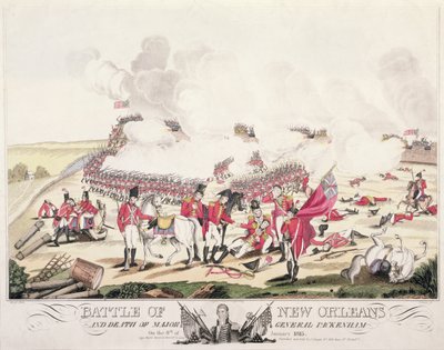La battaglia di New Orleans e la morte del Maggiore Generale Packenham, 8 gennaio 1815 da American School
