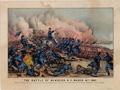 La battaglia di Newbern, N.C., 14 marzo 1862, pub. da Currier & Ives, c.1862 da American School