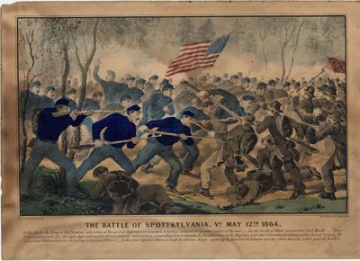La battaglia di Spottsylvania, Va. 12 maggio 1864, pub. da Currier & Ives, c.1864 da American School
