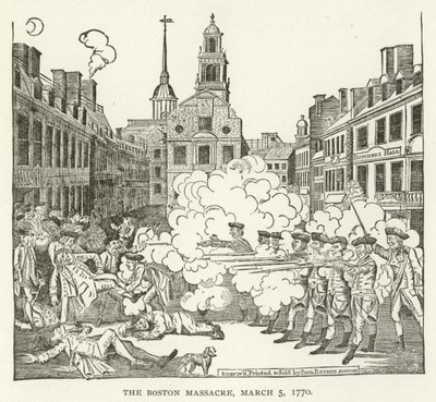Il massacro di Boston, 5 marzo 1770 da American School