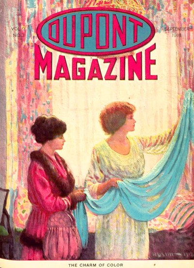 Il Fascino del Colore, copertina della rivista DuPont, settembre 1918 da American School