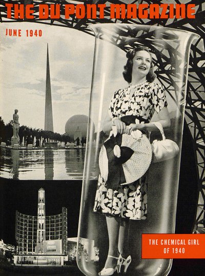 La ragazza chimica, copertina della rivista DuPont, giugno 1940 da American School