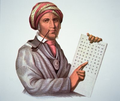 Lo studioso Cherokee, Sequoyah (1776-1843) da American School