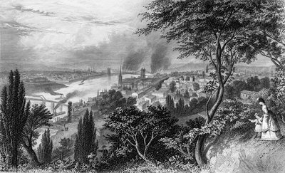 La città di Cincinnati, Ohio, da Picturesque America Volume II, stampato a New York nel 1872 da American School