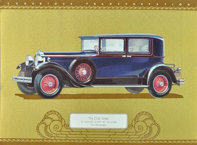 The Club Sedan, A Custom Eight by Packard, pub.1930 (litografia a colori) da American School