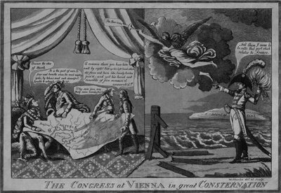 Il Congresso di Vienna in grande costernazione, c.1815 da American School