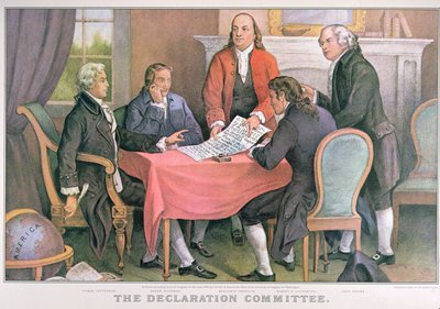 Il Comitato della Dichiarazione, pubblicato da Currier & Ives, New York da American School