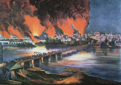 La caduta di Richmond, Virginia, nella notte del 2 aprile 1865 da American School