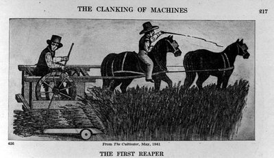 Il primo mietitore, illustrazione da The Cultivator, 1841, da Il Corteo dell