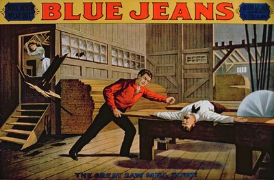 La grande scena della segheria, poster per Blue Jeans da American School