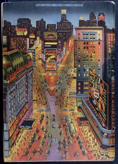 The Great White Way Times Square, New York City, illustrazione da New York Illustrated, 1938 da American School