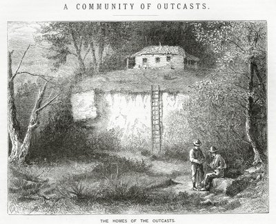 Le Case dei Reietti, illustrazione per una storia, Una Comunità di Reietti, da Appletons Journal, 23 marzo 1872 da American School