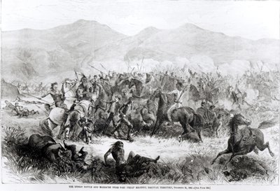 La battaglia e il massacro indiano vicino a Fort Philip Kearney, Territorio di Dakotah, 21 dicembre 1866 da American School