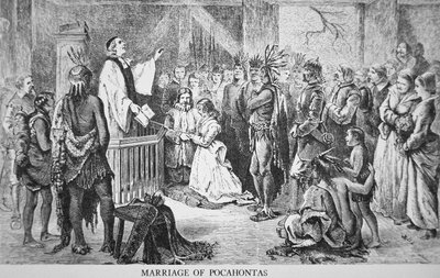 Il matrimonio di Pocahontas (c.1595-1617) 1614 da American School