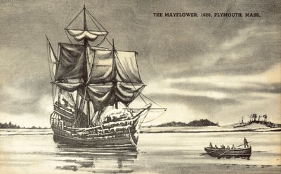 Il Mayflower a Plymouth, Massachusetts da American School