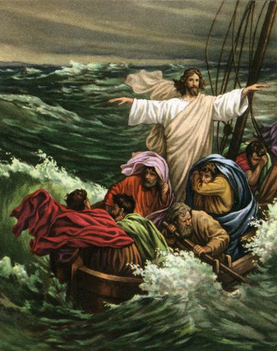 Il miracolo di Cristo che calma la tempesta sul Mare di Galilea da American School
