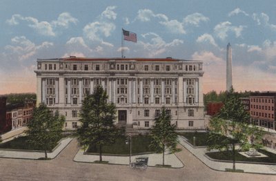 Edificio municipale, Washington DC (litografia a colori) da American School
