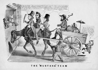 La squadra Mustang, pubblicato da Currer & Ives, New York, c.1856 da American School