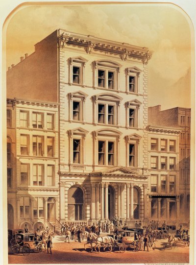 La Borsa di New York, inciso da The Major and Knapp Co., pub. da Edmond Parsloe, New York, 1870 da American School
