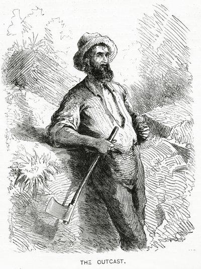 Il Reietto, illustrazione per una storia, Una Comunità di Reietti, da Appletons Journal, 23 marzo 1872 da American School