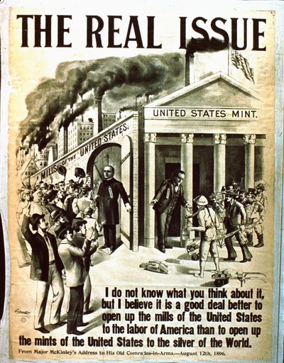La vera questione - Un poster che sostiene che gli Stati Uniti aprano i loro mulini al lavoro americano da American School