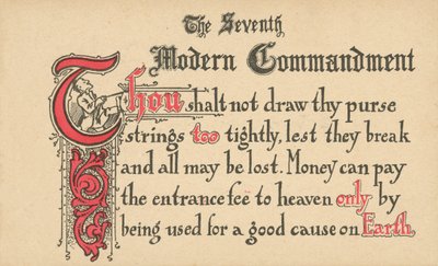 Il settimo comandamento moderno (litografia a colori) da American School