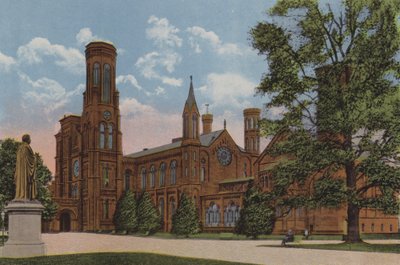 The Smithsonian Institution, Washington DC (litografia a colori) da American School