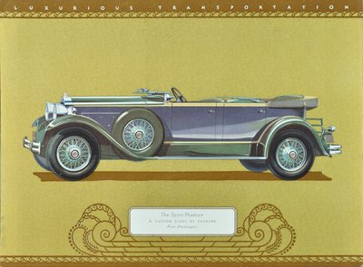 The Sport Phaeton, A Custom Eight by Packard, pub.1930 (litografia a colori) da American School
