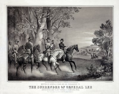 La resa del generale Lee, pub. 1866 (litografia) da American School