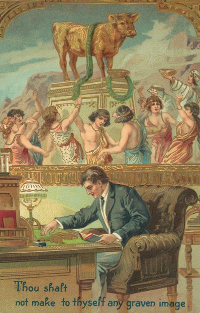 I dieci comandamenti: Non ti farai nessuna immagine incisa (litografia a colori) da American School