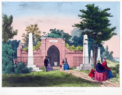 La tomba di Washington, Mount Vernon, Va., pub. c1857 litografia a colori da American School