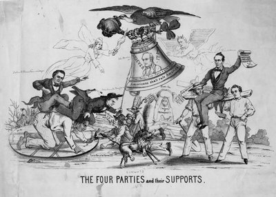 Le quattro parti e i loro sostenitori, c.1860 da American School