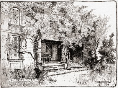 La casa di John Bartram vicino a Filadelfia, da The Century Illustrated Monthly Magazine, pubblicato 1884 da American School