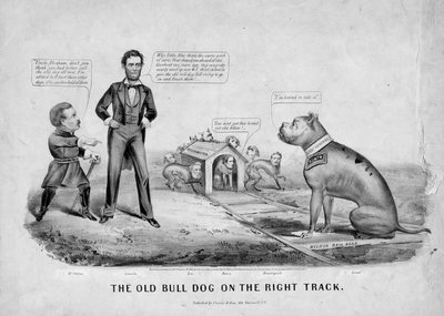 Il vecchio bulldog sulla strada giusta, pubblicato da Currier & Ives, New York, 1864 da American School