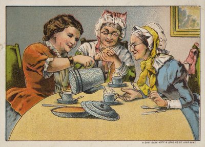 Tre donne che si godono il tè da American School