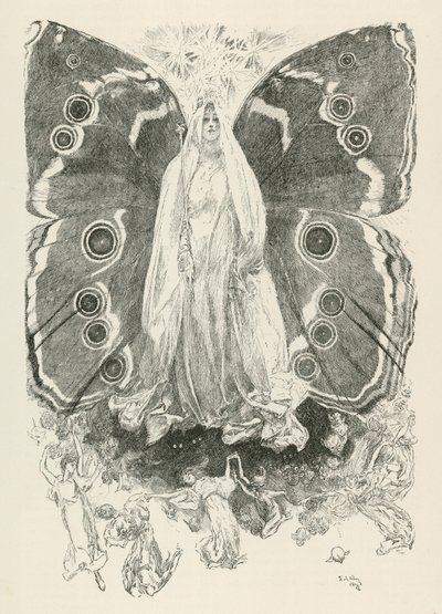 Titania, personaggio della commedia Sogno di una notte di mezza estate di William Shakespeare (incisione) da American School